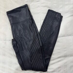 SPANX Charcoal Faux Leather Leggings